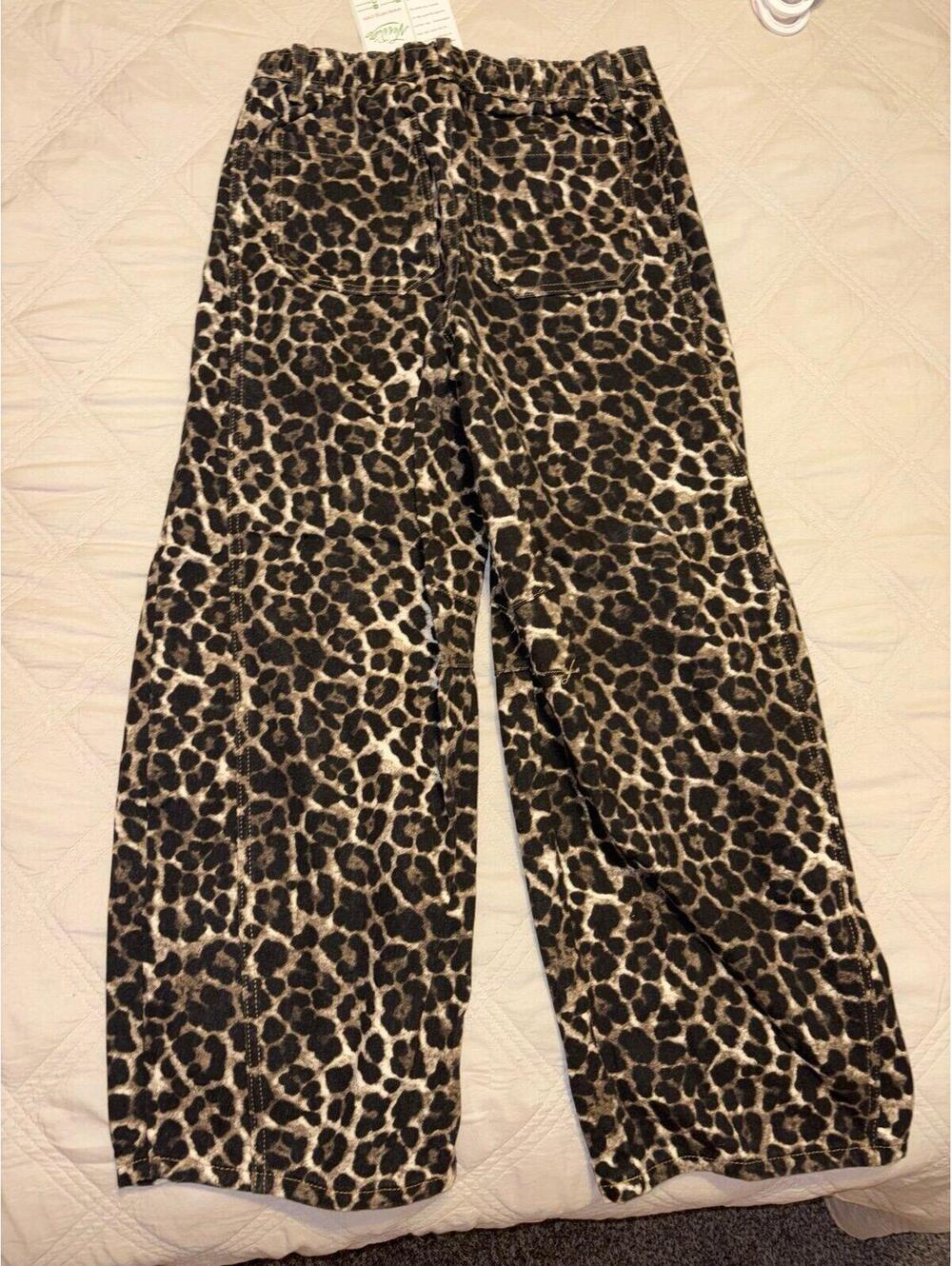 Women’s boutique leopard barrel jeans